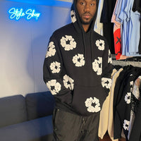 Schwarzes Blumen-Sweatshirt