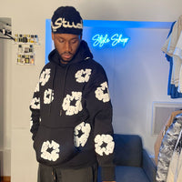 Schwarzes Blumen-Sweatshirt