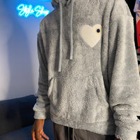 MOUMOUT Sweatshirt Grau Weiß Herz