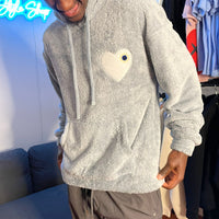 MOUMOUT Sweatshirt Grau Weiß Herz