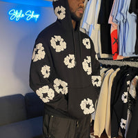 Schwarzes Blumen-Sweatshirt