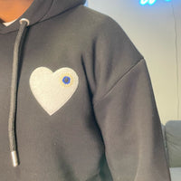 Sweat Noir Cœur Blanc