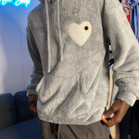 MOUMOUT Sweatshirt Grau Weiß Herz