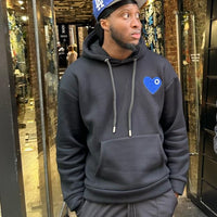 Black Sweatshirt with Blue Heart