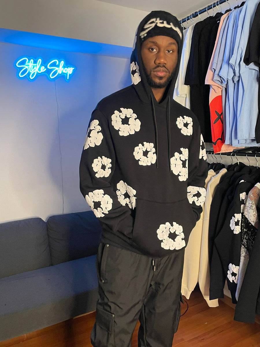Sweat Fleurs Noir