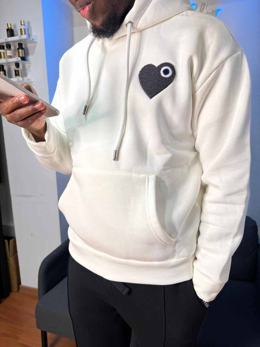 Sweat blanc Coeur Noir