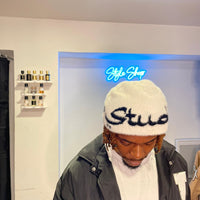 Ego Trip White Mohair Beanie