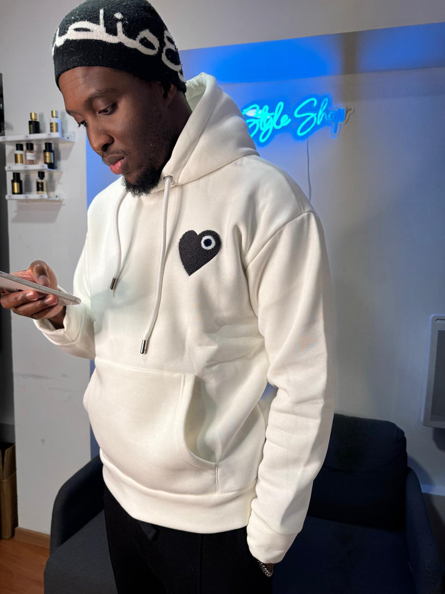 Sweat blanc Coeur Noir