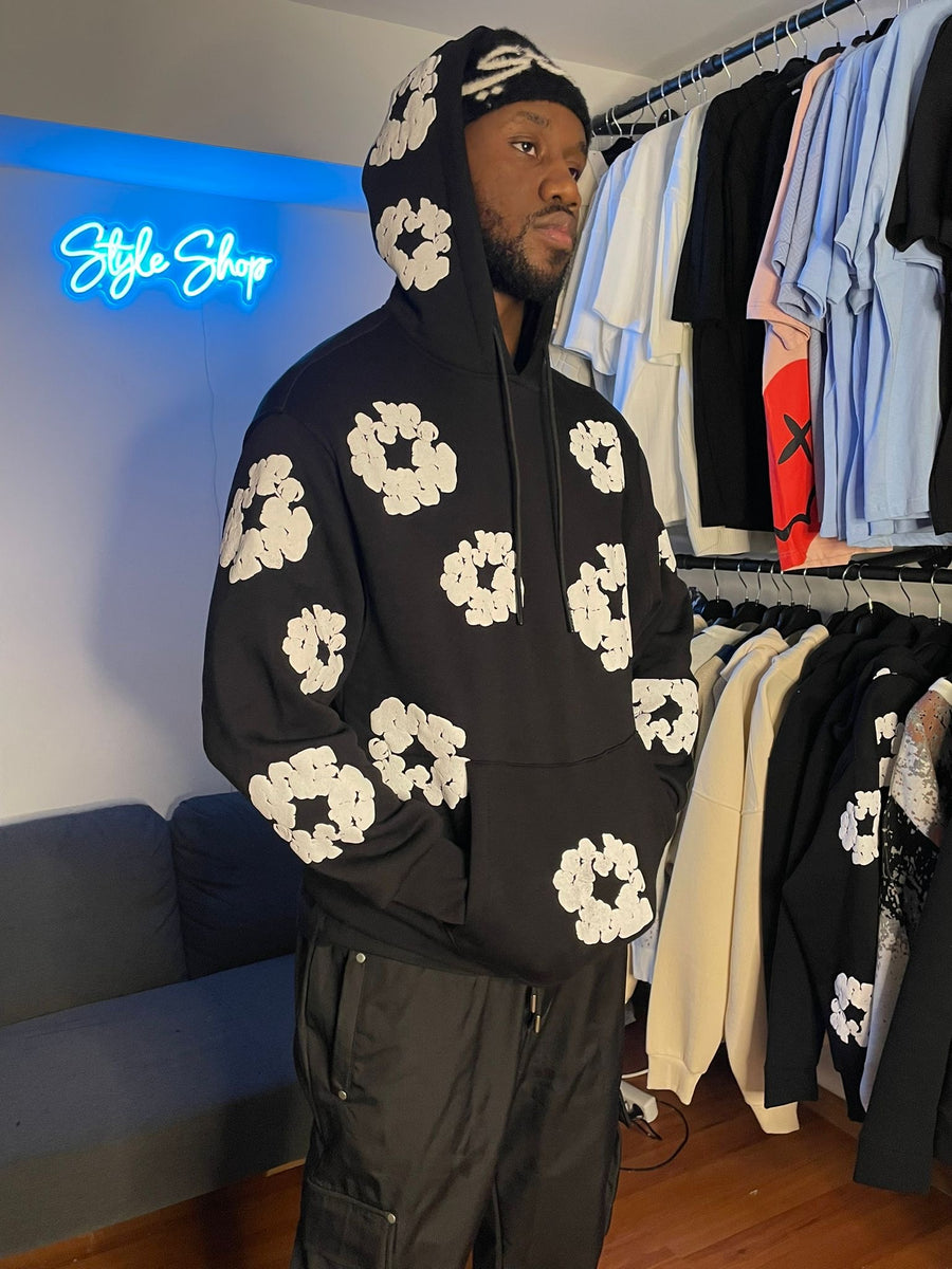 Sweat Fleurs Noir
