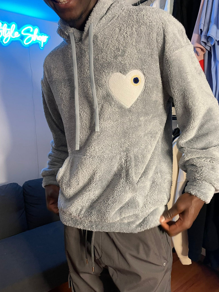Sweat MOUMOUT Gris Cœur blanc